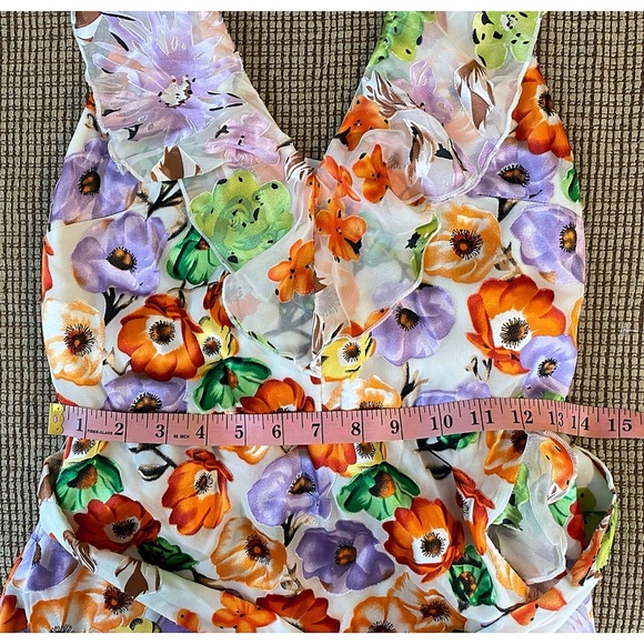 Alice + Olivia Evelia Floral Tie Waist Silk Blend Maxi Dress - Picture 11 of 16